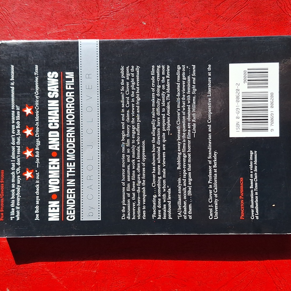 Men, Women, and Chain Saws Book by Carol J. Clover - Black and Red Cover - Picture 2 of 2
